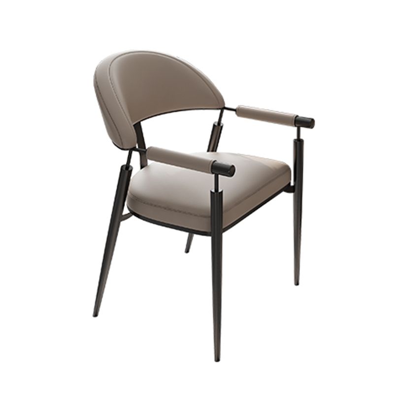 Gray and Black Open Back Industrial Dining Room Chair for Home