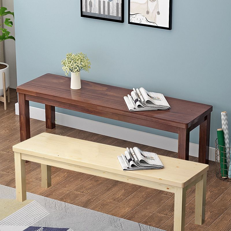 11.8" Wide Contemporary Seating Bench Solid Wood Bench with Squared Legs