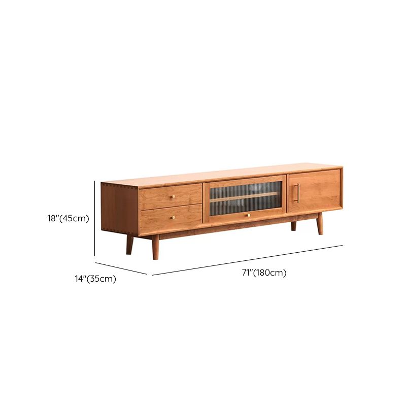 Scandinavian TV Stand Console Wooden TV Media Stand with Drawers