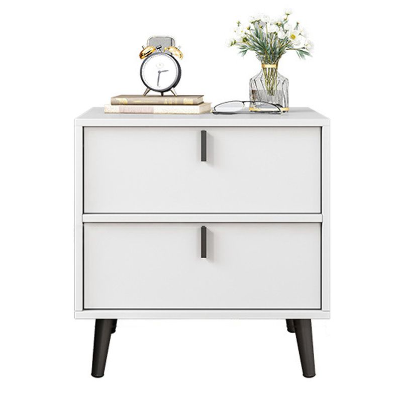 Contemporary Nightstand Faux Wood Bedside Cabinet for Bedroom