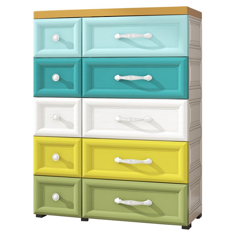 Scandinavian Plastic Nursery Dresser Vertical Kids Furniture with Drawers for Bedroom