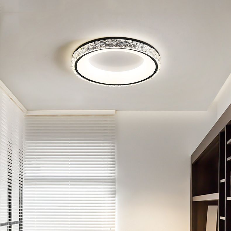 Single White/Black Flush Mount Lighting Circle LED Ceiling Light