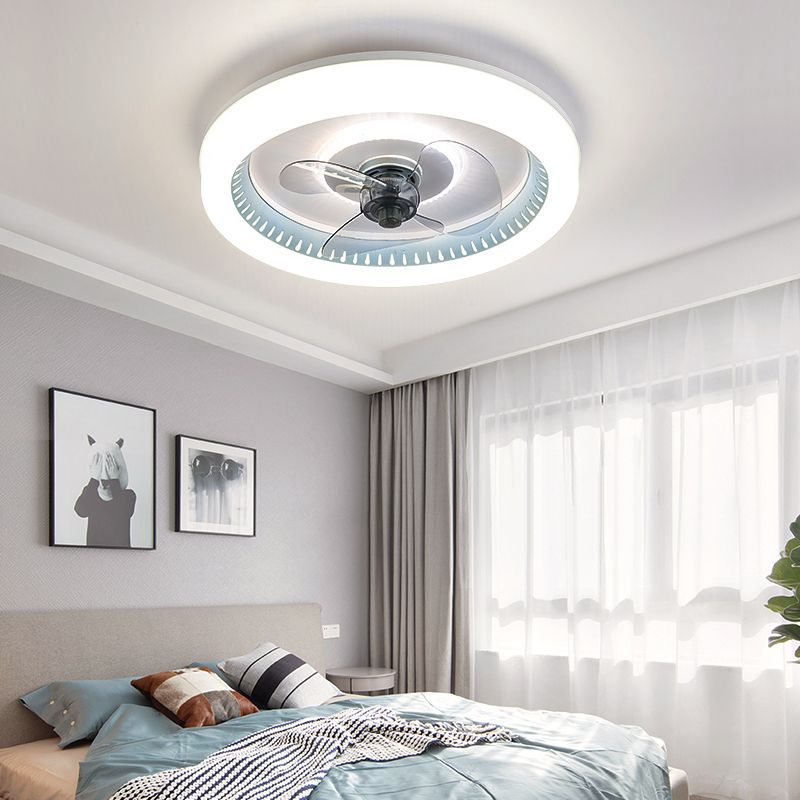 Nordic Style LED Fan Light Metal Round Flush Mount Light for Living Room