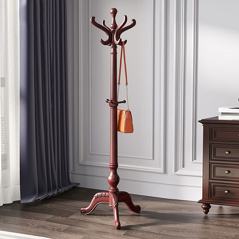 Traditional Hall Tree Solid Wood Free Standing with Hooks Entryway Kit