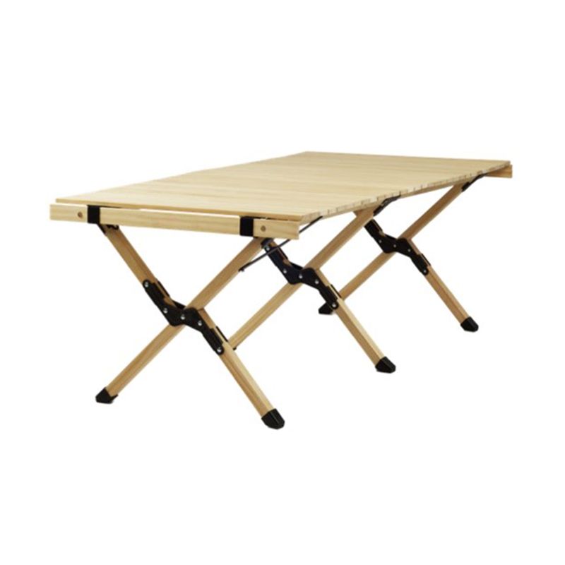 Industrial Pine Solid Wood Camping Table Rectangle Removable Camping Table