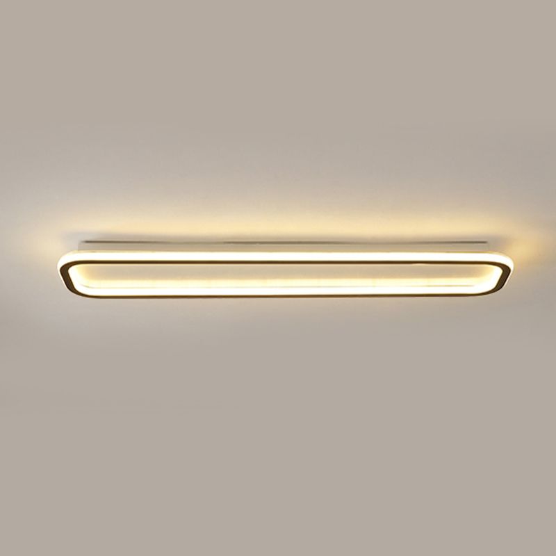 Minimalism Flush Mount Rectangle Metal LED Ceiling Light Fixture for Corridor