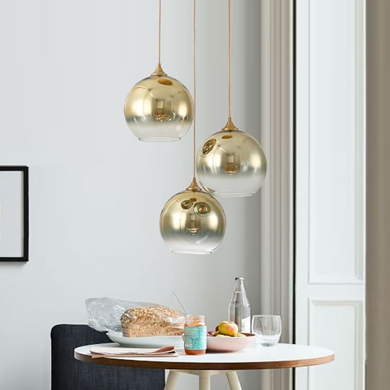 Modern Style Spherical Shape Pendant Lighting Glass 1 Light Pendant Light for Restaurant