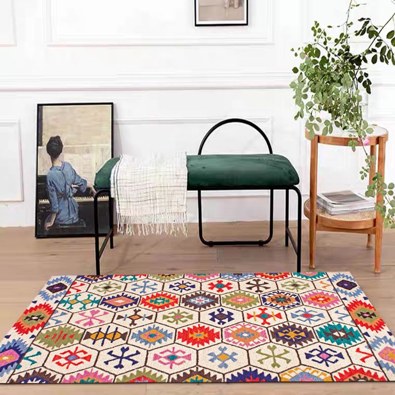 Farben marokkanischer Teppich Polyester Grafikbereich Teppich Färbung Resistent Innenteppich Wohnkultur