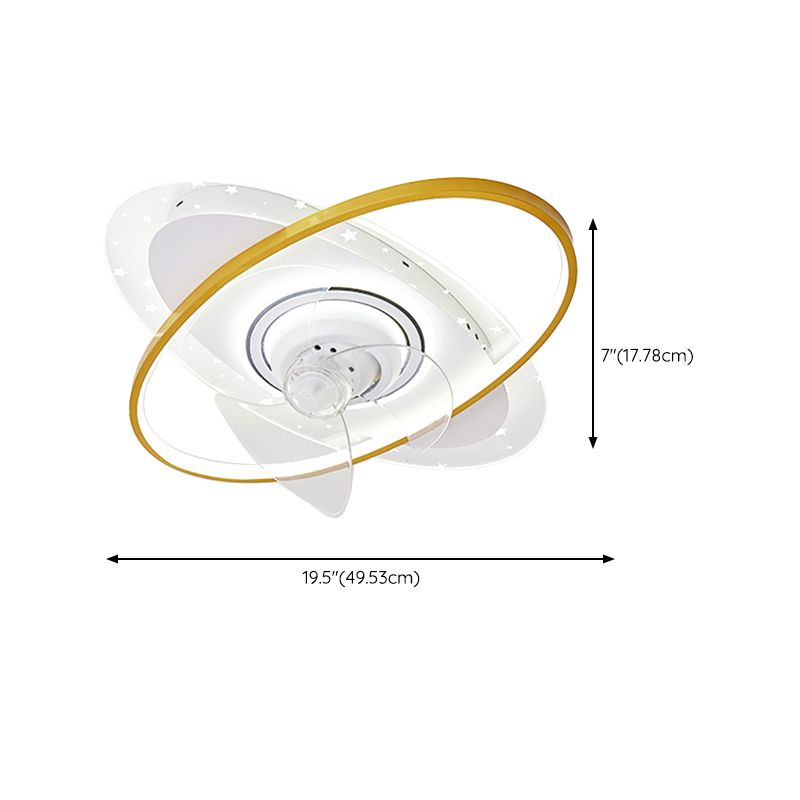 LED Ceiling Fan Light Modern Ceiling Mount Lamp with Acrylic Shade for Bedroom