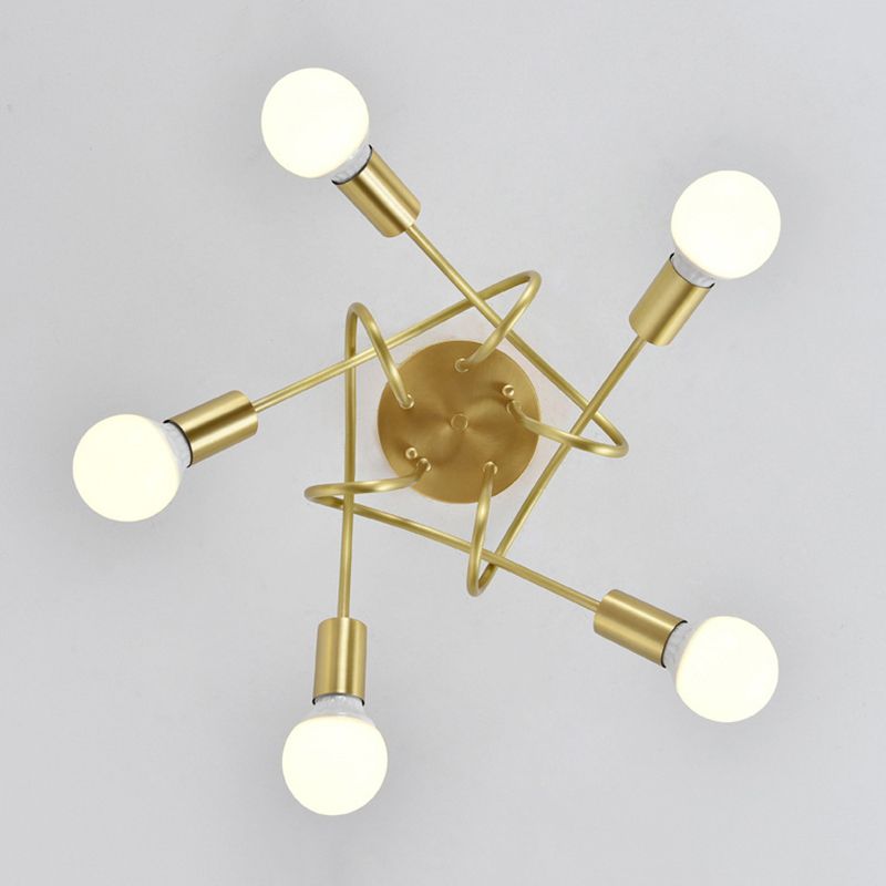 Modern Starburst Flush Mount Lighting Metal Multiple-Light Ceiling Lighting