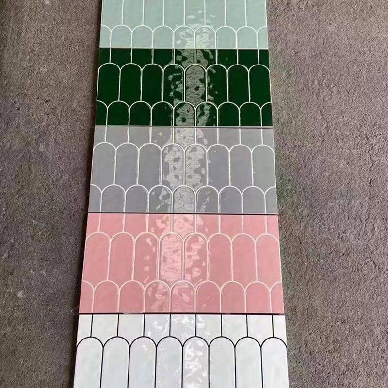 Modern Style Waterproof Wall Tile Geometric Print Straight Edge Rectangle Wall Tile