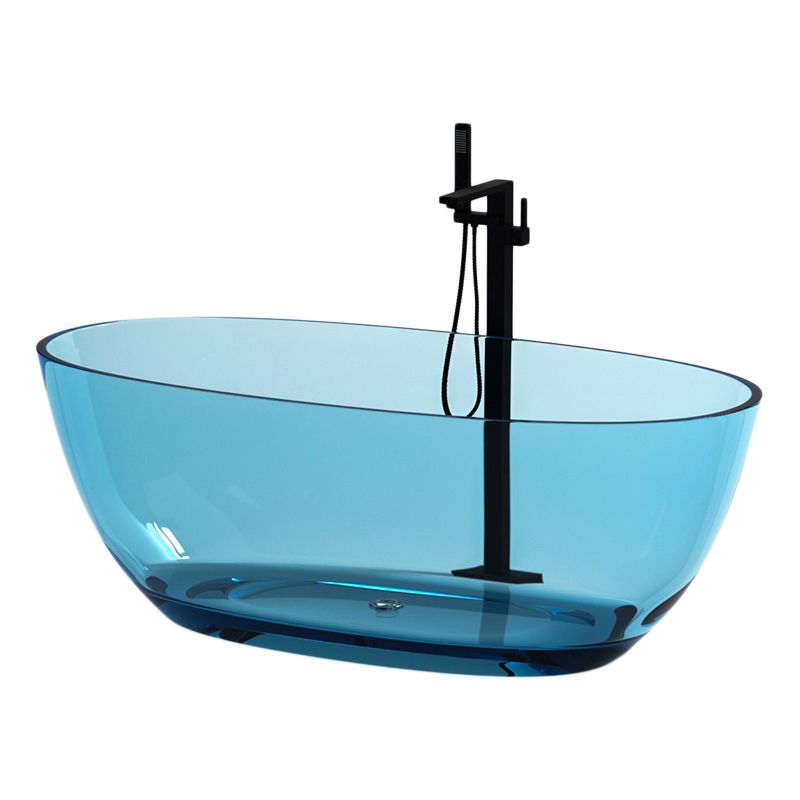 Flat Bottom Soaking Bathtub Antique Finish Modern Oval Bath Tub