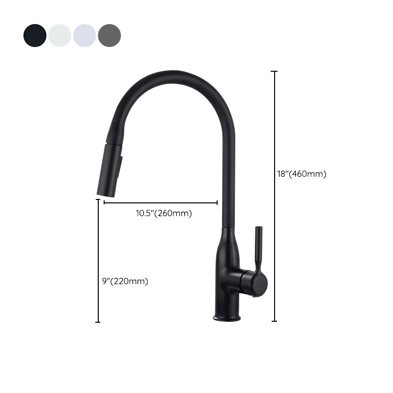 Modern Copper Kitchen Sink Faucet Single Handle High Arc Kitchen Faucet