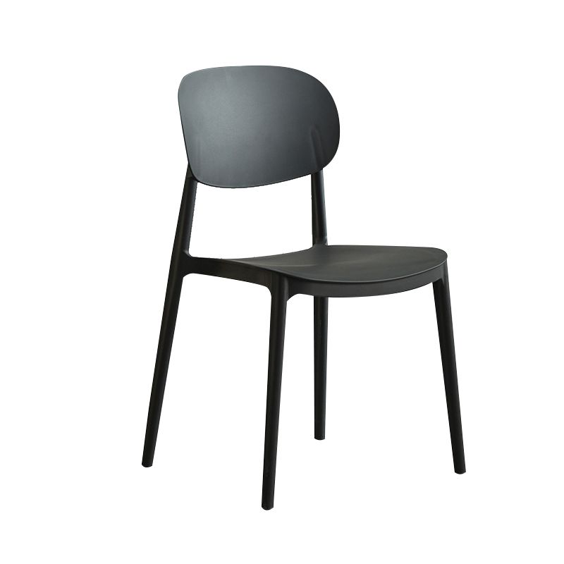 Contemporary Plastic Kitchen Dining Room Chair Open Back Side Chair