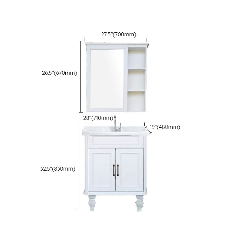 Traditional Bathroom Vanity Free-standing Standard Mirror Cabinet Wooden Vanity Cabinet