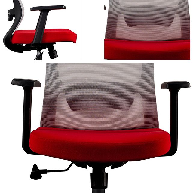 Modern Mesh Computer Chair Adjustable Task/Desk Chair in Red