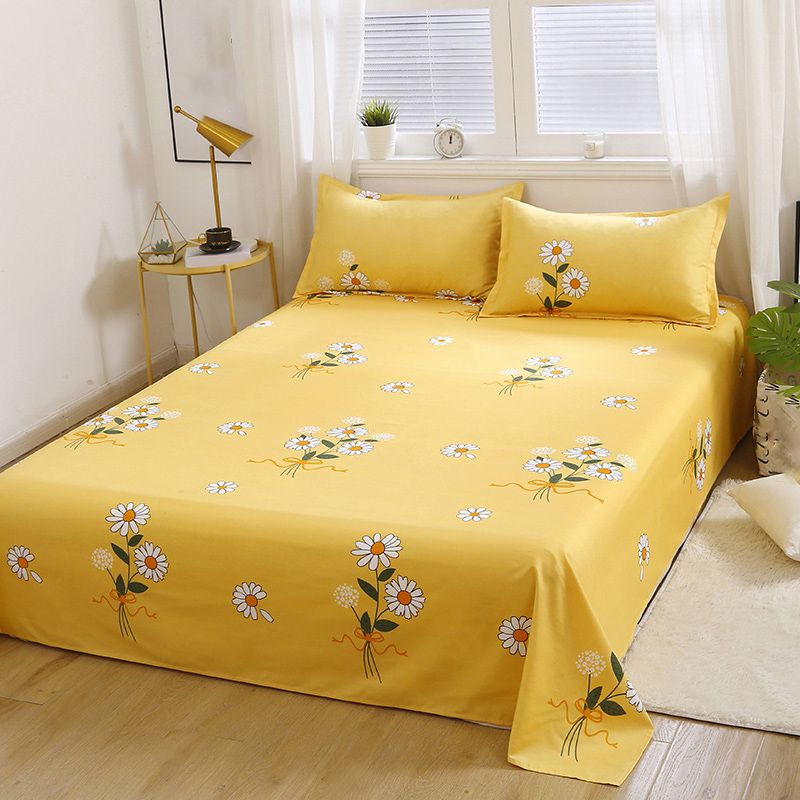 Fade Resistant Printed Bed Sheet Twill Polyester Sheet Sets with A Pair of Pillow Cases