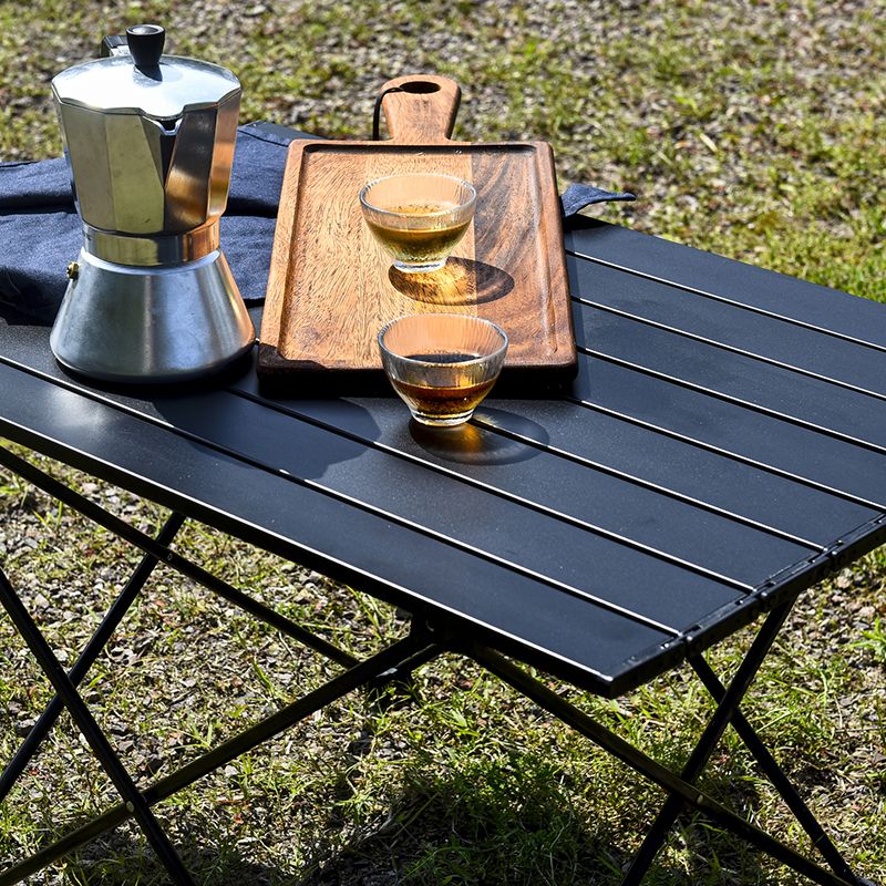 Contemporary Patio Table Metal Rectangle Foldable Camping Table