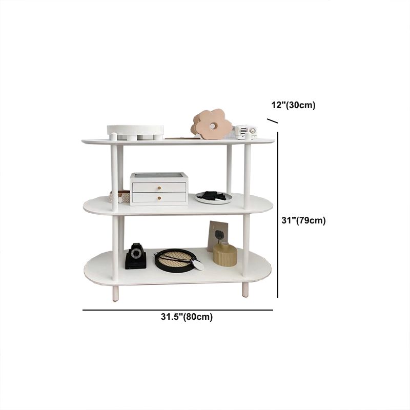 White Modern Bookcase Engineered Wood Multi Tiers Etagere Open Bookshelf for Home Office