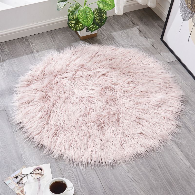 Relaxing Plain Rug Multi Colored Fluffy Rug Anti-Slip Washable Pet Friendly Area Carpet for Front Door