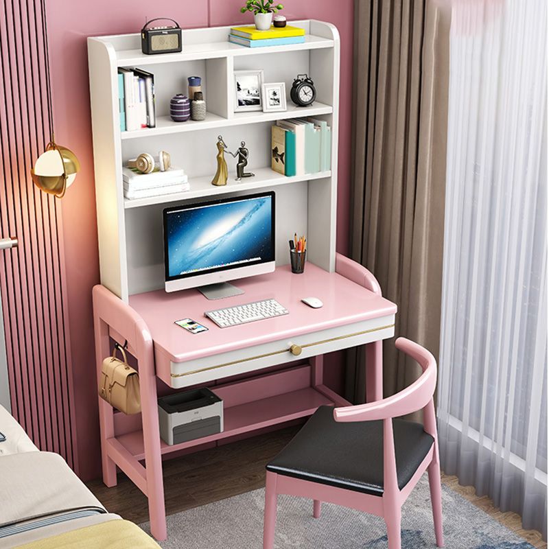 23.6"W Adjustable Computer Desk Solid Wood Child Desk with Drawer