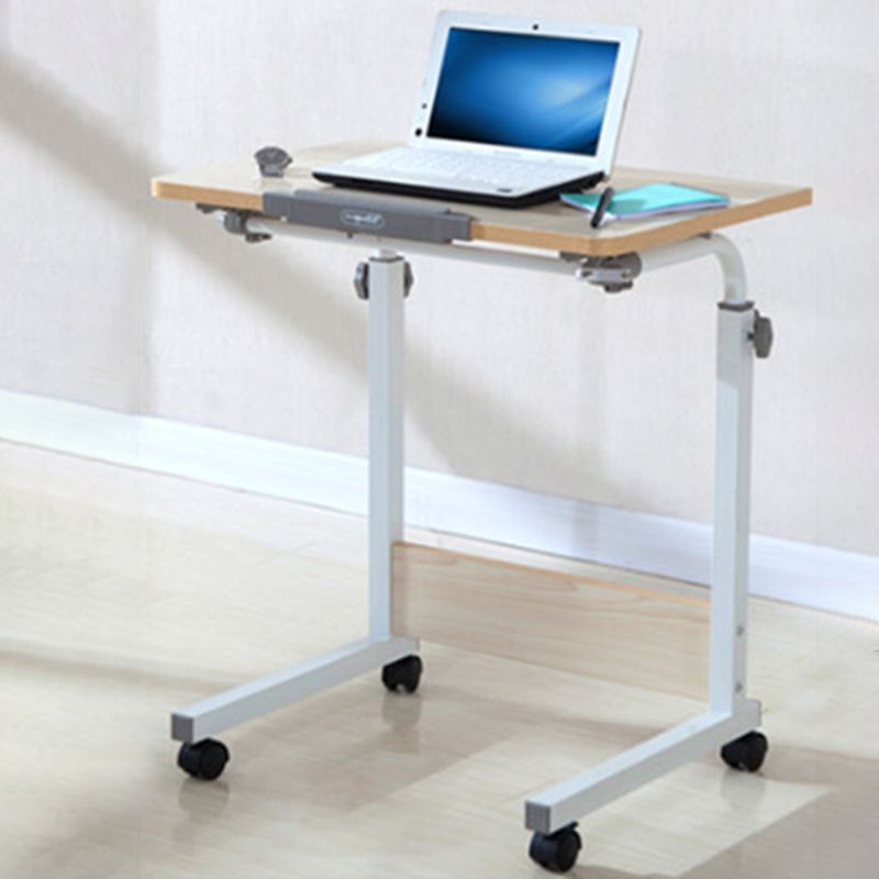 Modern Standing Desk Wooden Rectangular Writing Desk with Caster Wheel