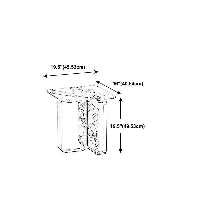 Contemporary Gold Metal Sofa Side Accent Table  with Sintered Stone Top