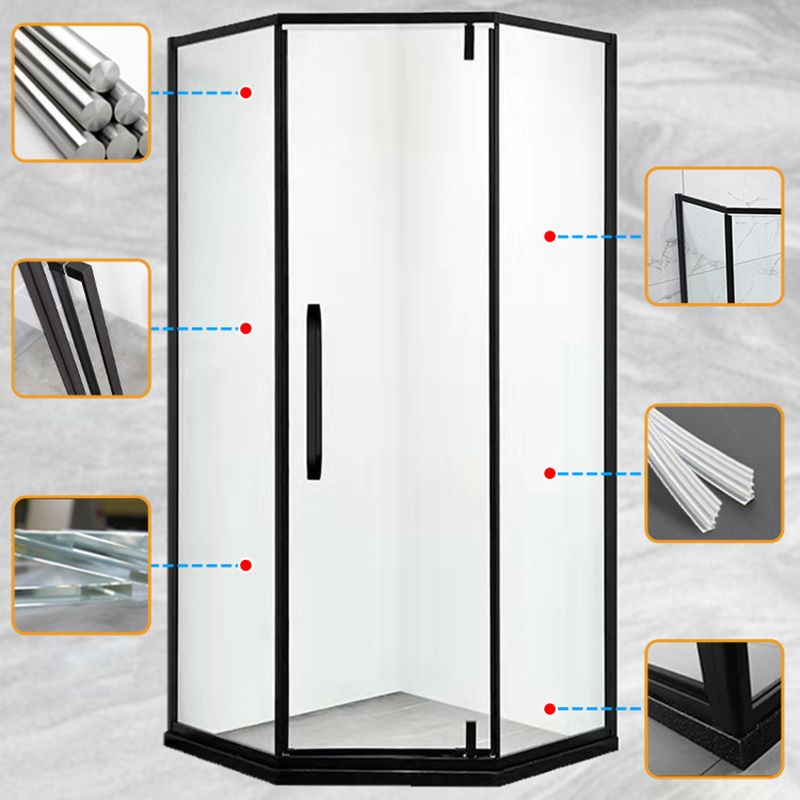 Shower Enclosure Semi-Frameless  Single Sliding Neo-Angle Shower Stall