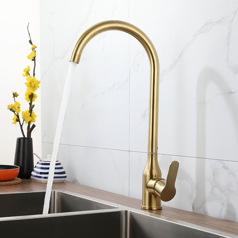 Contemporary Pull down Single Handle Standard Kitchen Faucet High Arch Water Filler