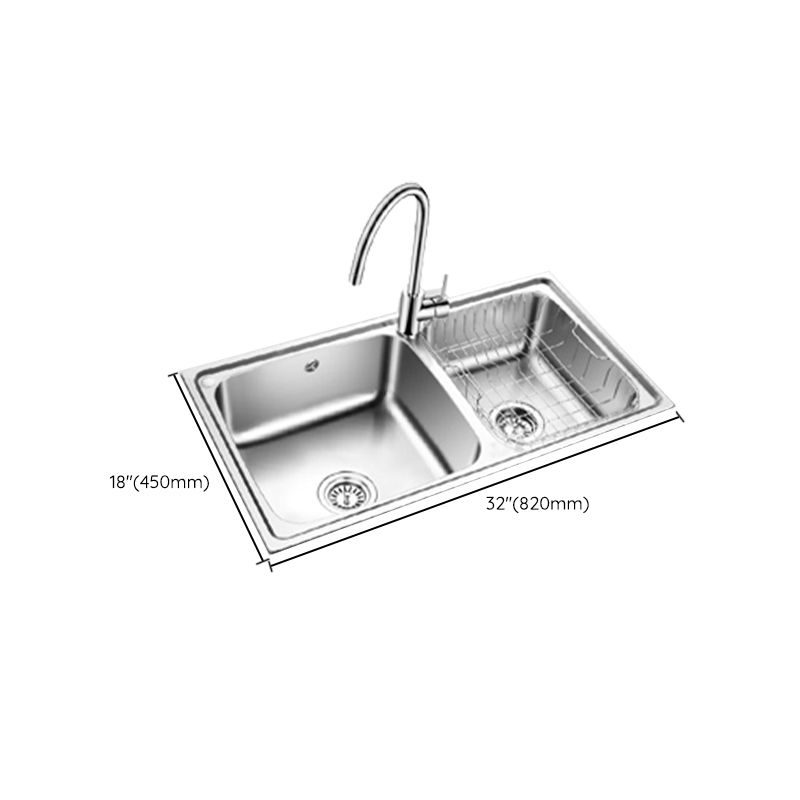 Classic Style Kitchen Sink Stainless Steel 1 Holes Kitchen Sink with Drain Strainer Kit