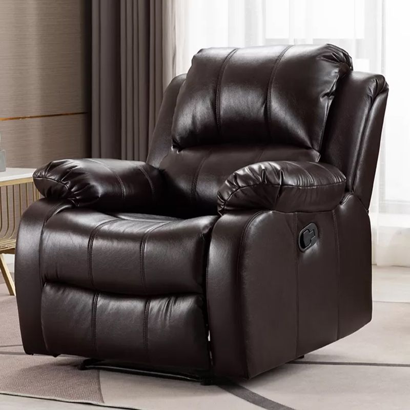 Contemporary Home Theater Recliner Metal Solid Color Arm Reclining Swiveling