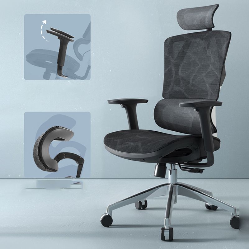 Modern Fixed Arms Desk Chair Height-adjustable Task Chair for Office