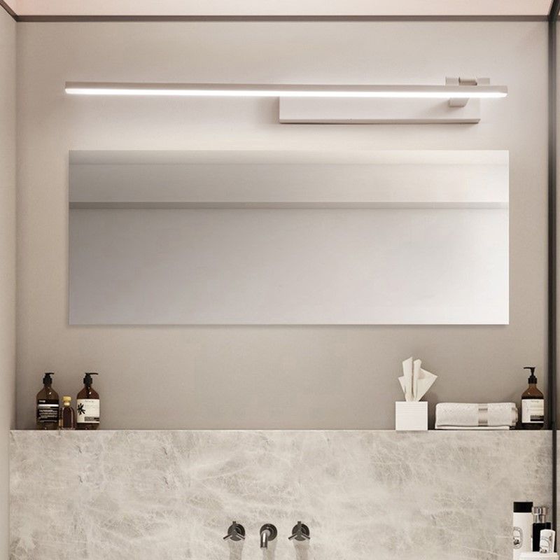 Minimalist Metal Vanity Light Straight 1 Light Adjustable Mirror Light for Bathroom