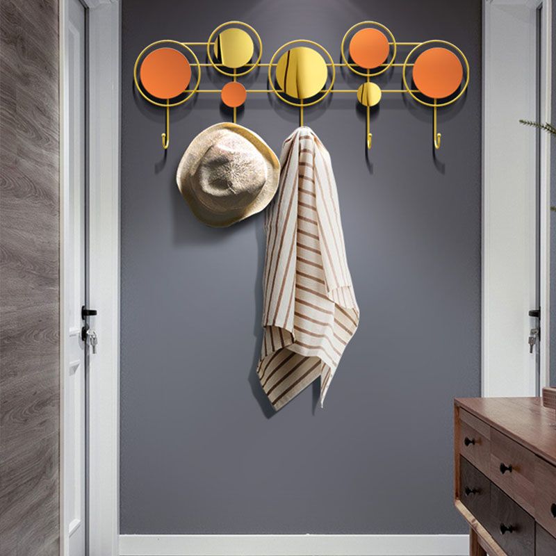 Contemporary Stainless Steel Coat Hanger Wall Mounted Orange Coat Rack