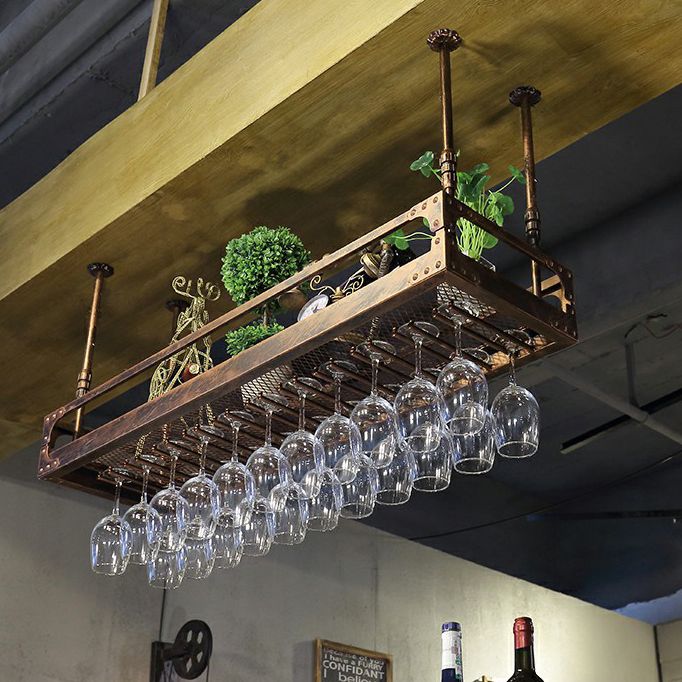 Metal Hanging Wine Holder Rack Modern Style Wine Shelf -47.2"L x 13.8"W x 5.9"H