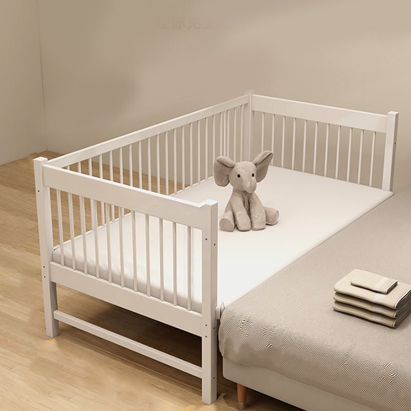 Solid Wood Toddler Bed Detachable Guardrails Kids Bed with Staircase