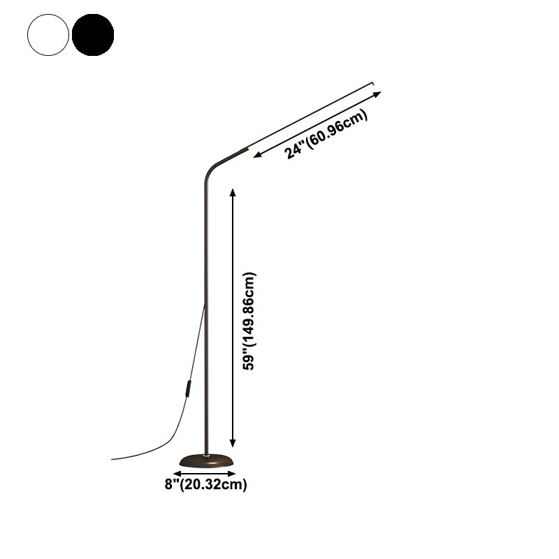 Accensione del pavimento a forma lineare in stile moderno 1 lampada da pavimento leggera per camera da letto