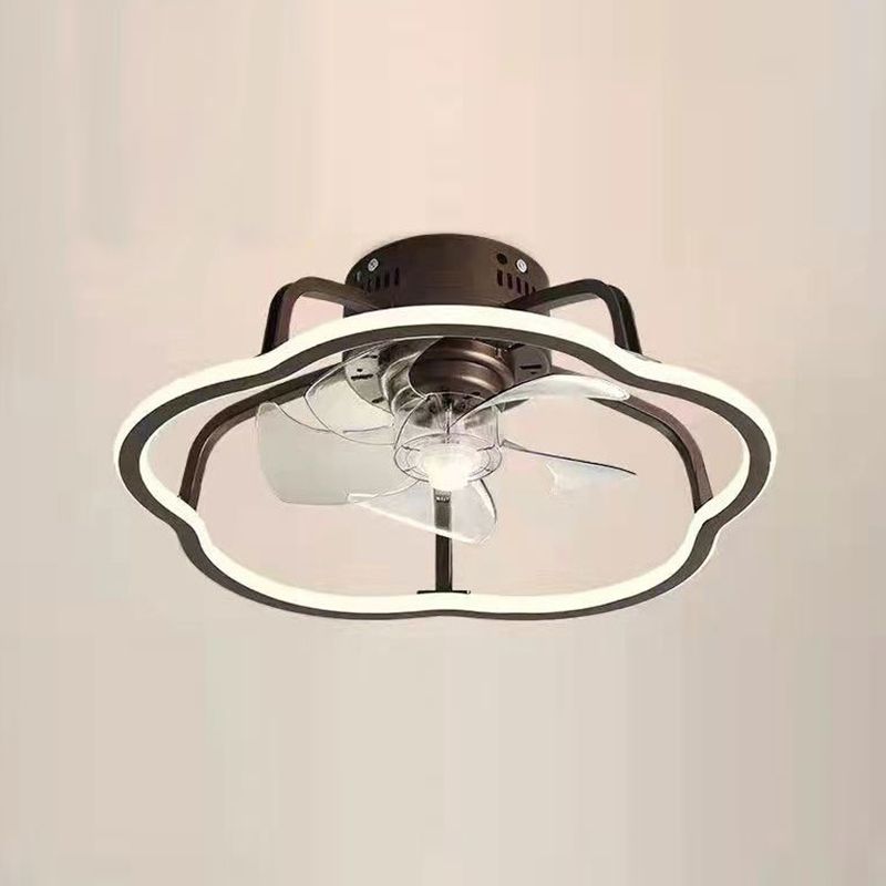 Contemporary Round LED Ceiling Fan Light Creative Flush Mount Light for Living Room