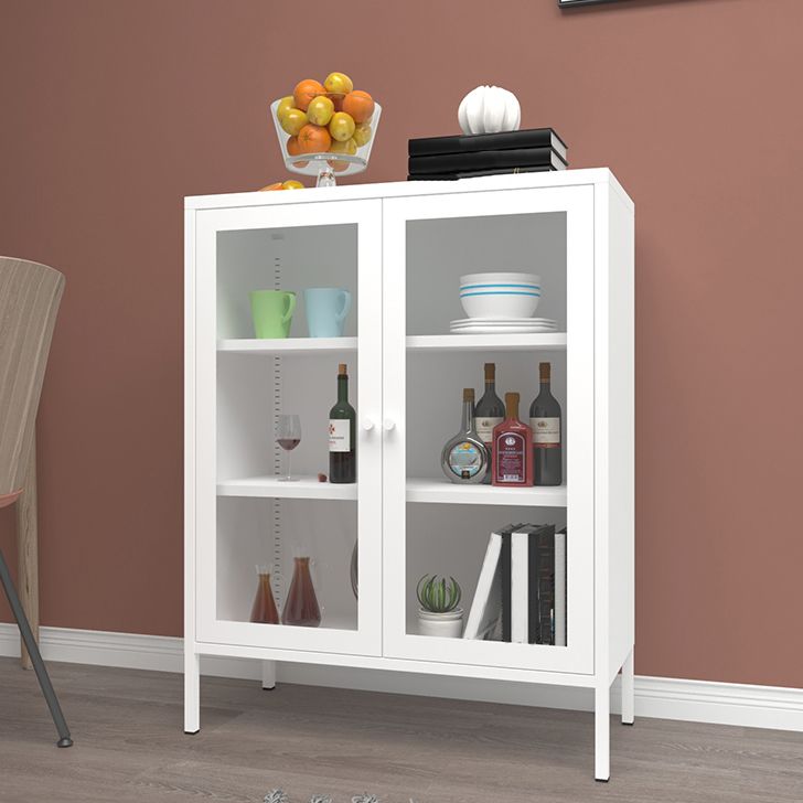 Door Steel Sideboard Modern Server Cabinet with Storage for Dining Room