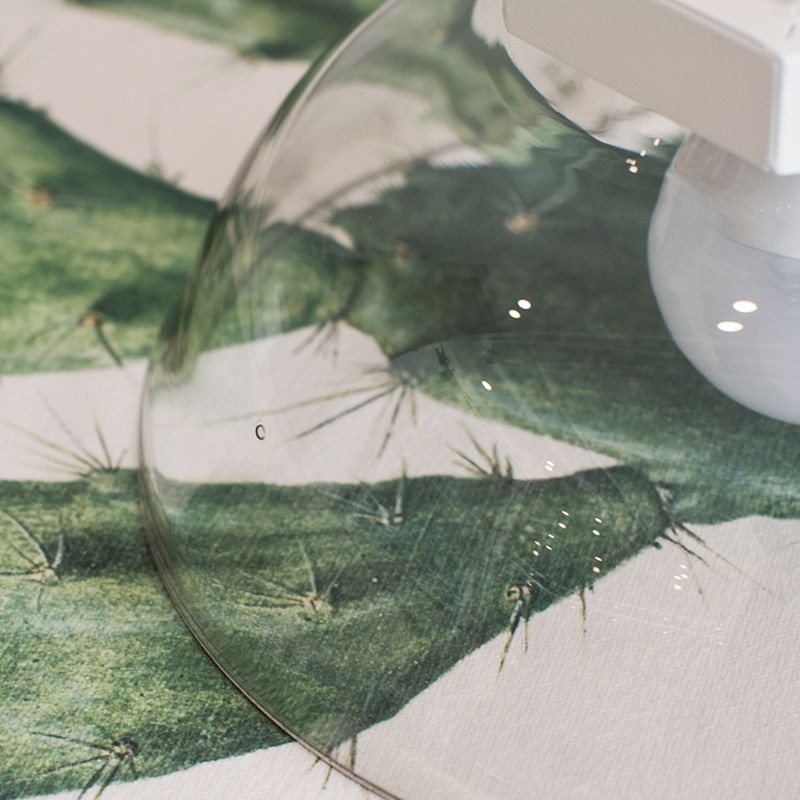 Clear Glass Barn Hanging Light 1 Bulb Modern Ceiling Pendant with Windmill in White for Restaurant