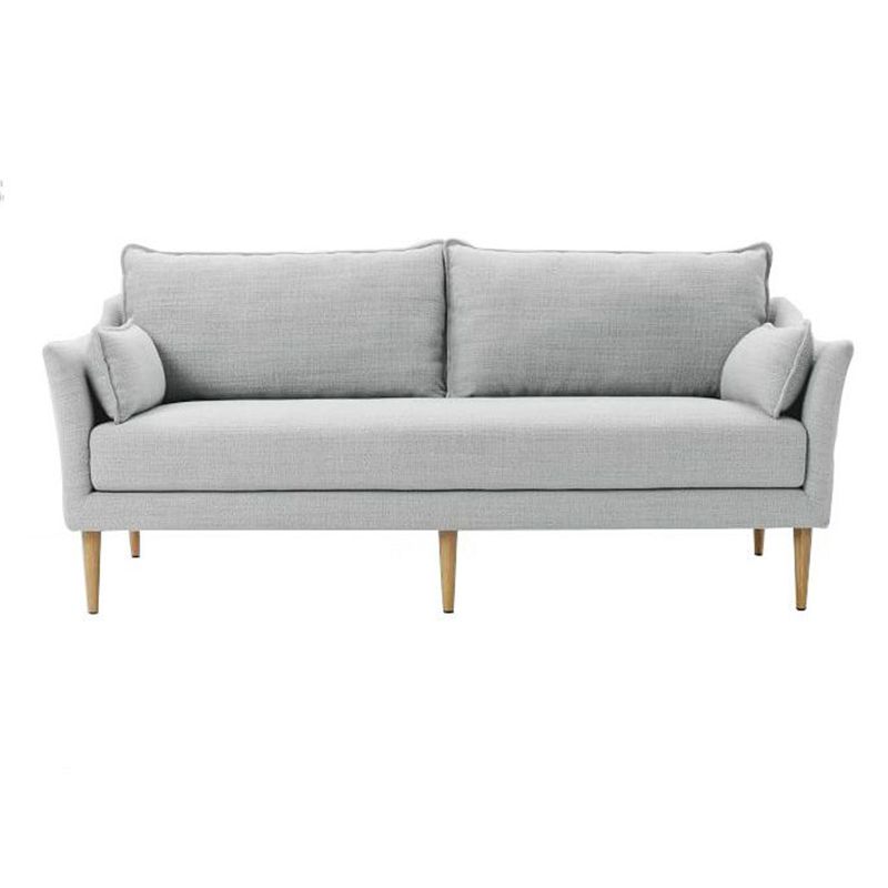 Linen Modern Sloped Arm Sofa Wooden Standard Sofa for Living Room, Apartment