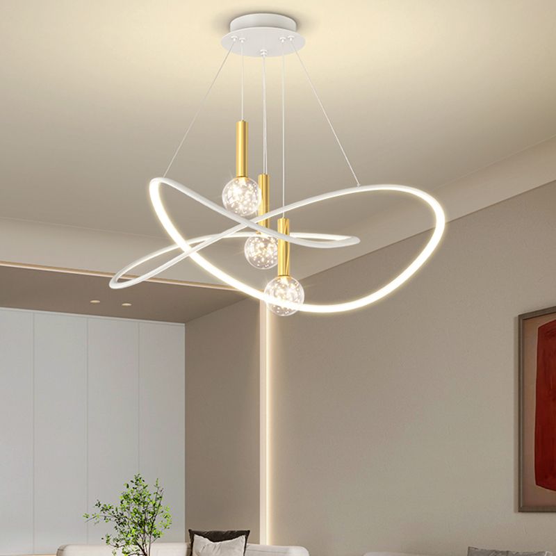 Forme sphérique Métal Pentures luminaires de style moderne 4 luminaires suspendus légers