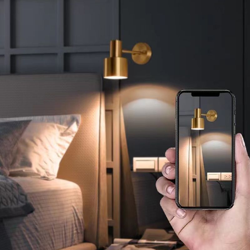 Modern Wall Sconce Cylinder Shape Vanity Lamp with Metal Shade for Bathroom