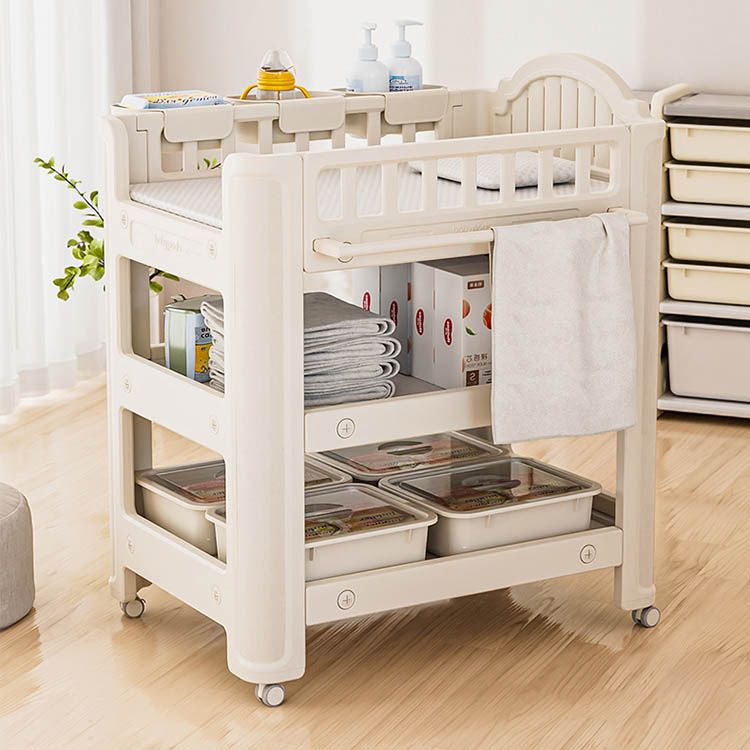 Arch Top Baby Changing Table White Changing Table with Storage