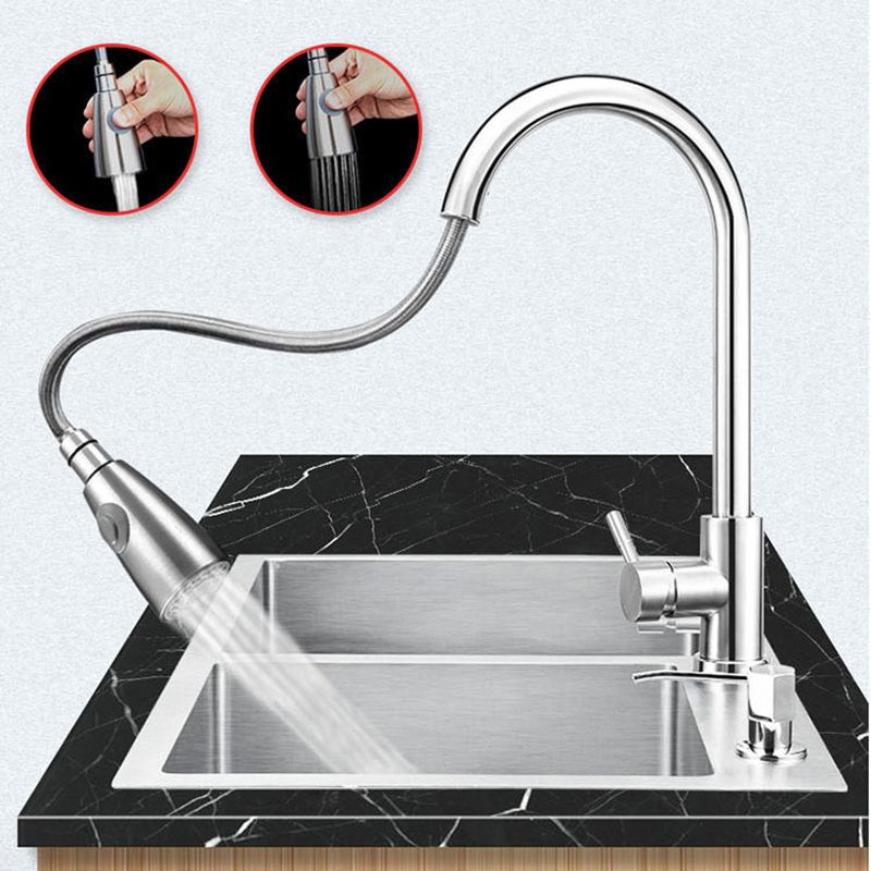 Rectangle Stainless Steel Kitchen Sink with Drain Assembly Contemporary Sink