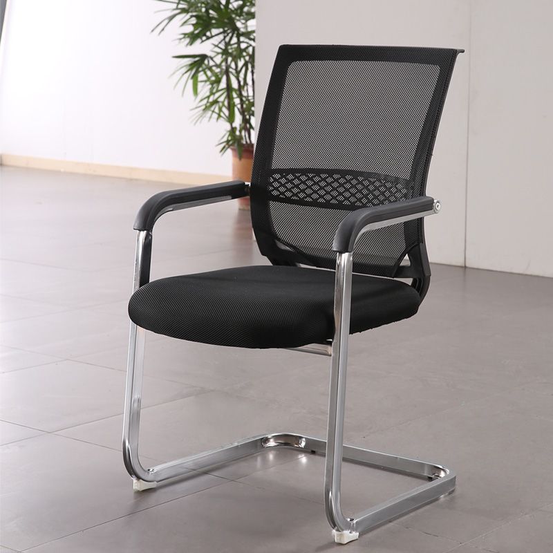 No Wheels Modern Office Chair CorLiving Workspace in Black Mesh Chair