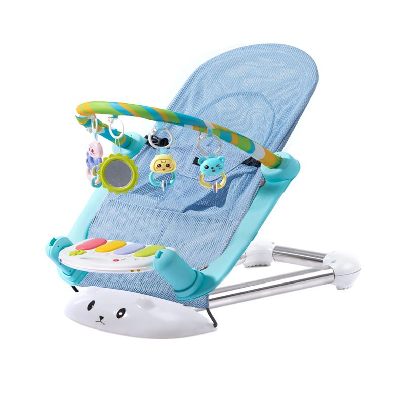 Metal Rocking Baby Crib Cradle Electric Oval Cradle With  Toys