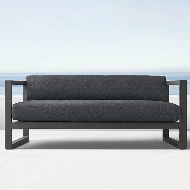 Contemporary Water Resistant Patio Sofa with Cushions Outdoor Patio Sofa