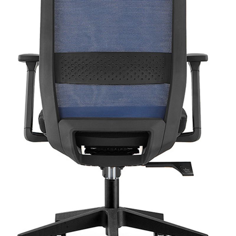 Modern Desk Chair Mesh Computer Chair in Black/Blue Mid-Back Chair with Wheels