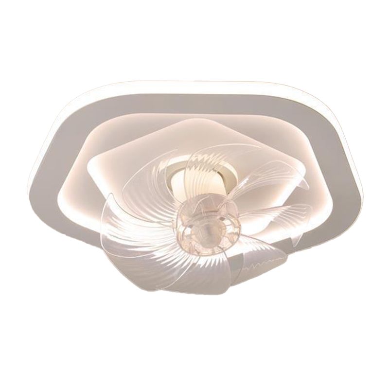 7-Blade Ceiling Fan Metallic Modernism LED Fan with Light for Hallway